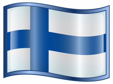 Flag of iceland, rectangular icon with white border. 3D illustration