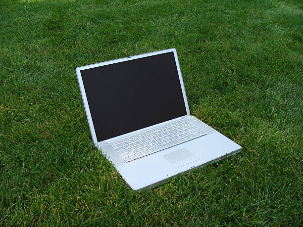 istock Laptop computer in the grass. Green meetings, see more below!!!! 92098332