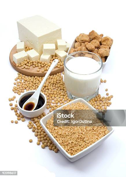 Produtos De Soja - Fotografias de stock e mais imagens de Alimentação Saudável - Alimentação Saudável, Bebida, Branco