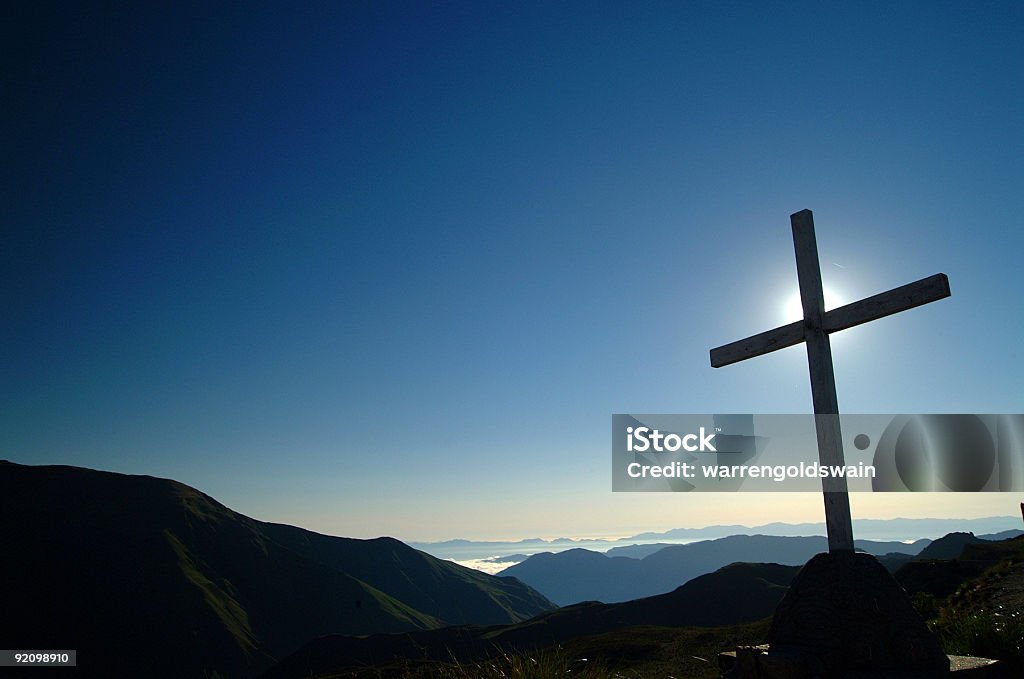 Cross at sunrise  Argentina Stock Photo