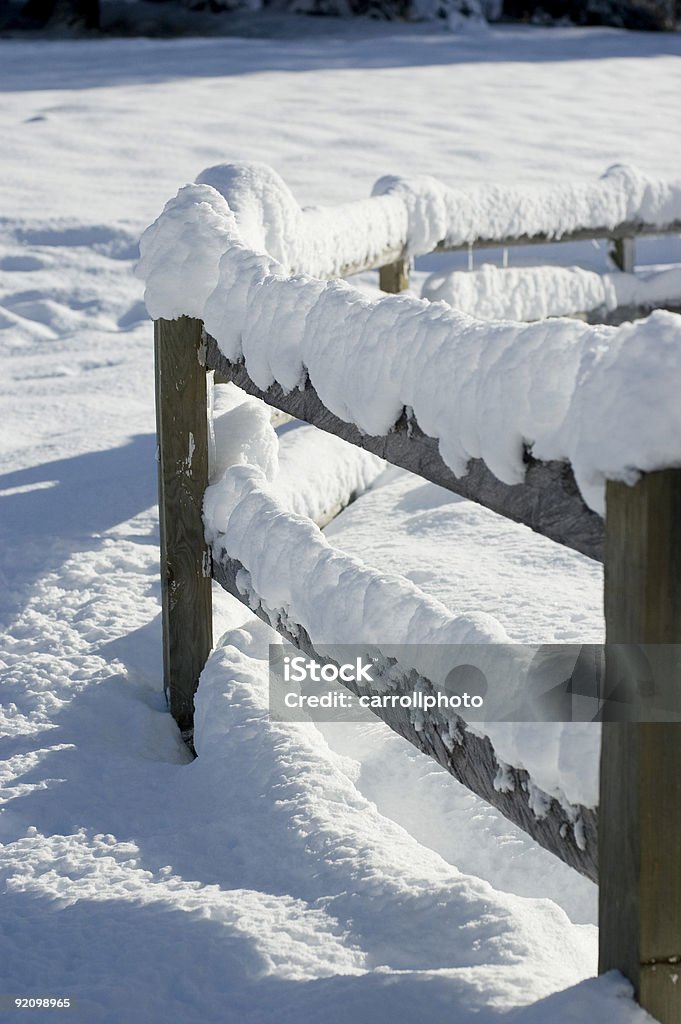 Schneebedeckte Zaun - Lizenzfrei Alm Stock-Foto