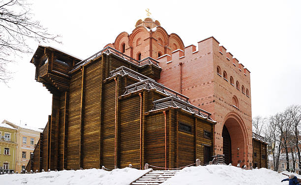 istock The ancient tower Golden Gate Kiev restored 92099608