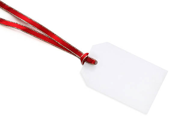 istock Tag with Red and Gold Festive Ribbon 92099748