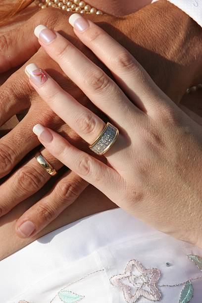 istock Wedding Couple - Hands and Rings 92099885