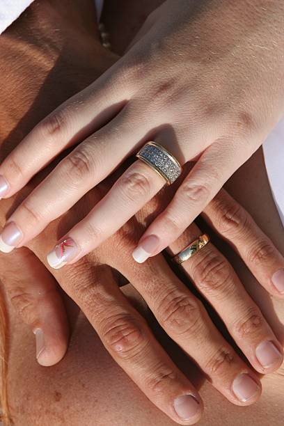 istock Wedding Couple - Hands and Rings 92100422