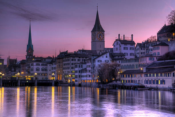 istock Purple skies over Zurich, Switzerland 92101328