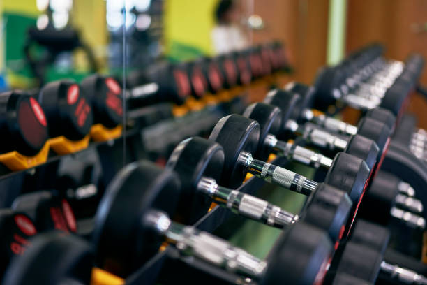 istock dumbbell row in the gym 921015904