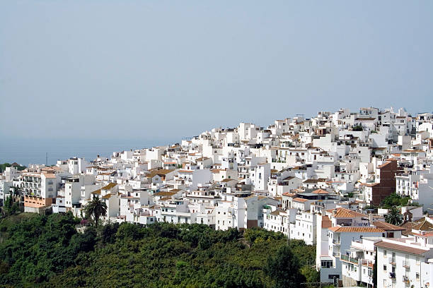 Torrox Pueblo, Andalucian white hillside village, Costa del Sol Spain stock photo