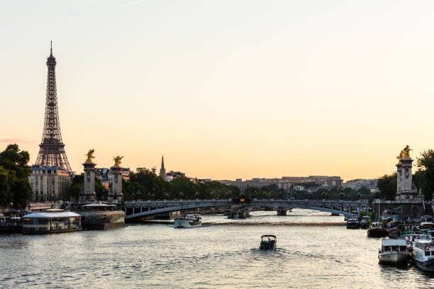 istock Pont Alexandre III Bridge and Eiffel Tower at sunset. Paris, France 921018984