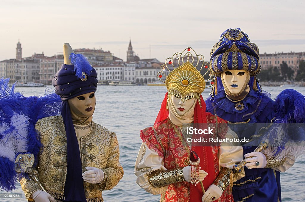 Tre maschere sul Canal Grande a Venezia (XXL - Foto stock royalty-free di Venezia
