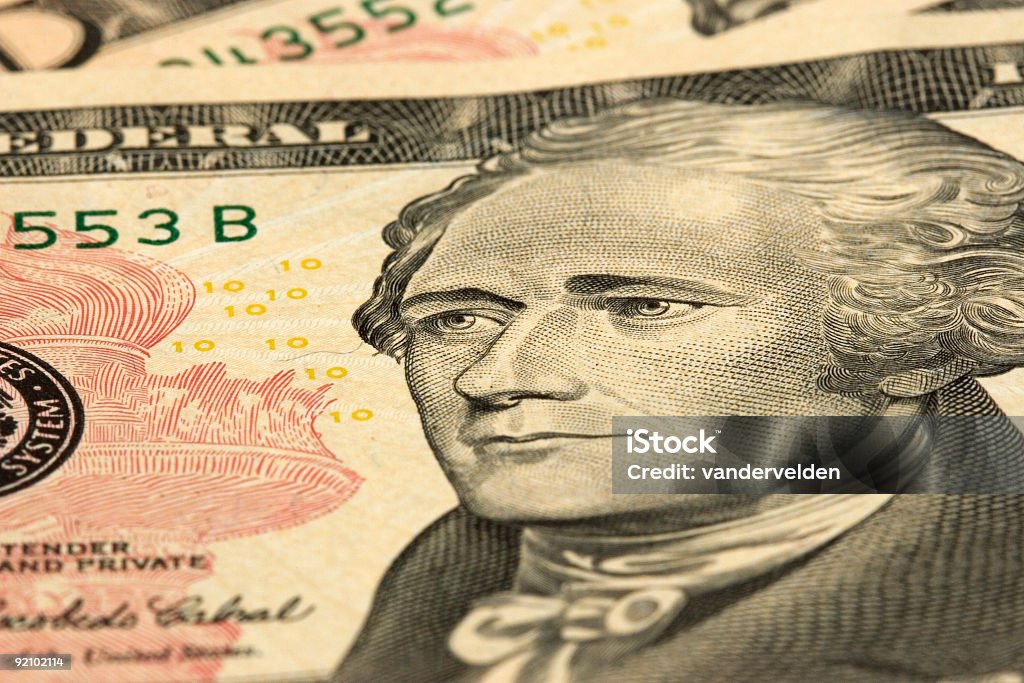 Banconote da 10 dollari - Foto stock royalty-free di Composizione orizzontale