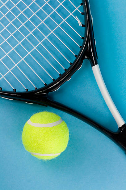 istock Tennis ball with racket 92102187