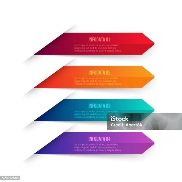 Vector Gradient Arrows Elements For Infographic Template For Diagram Graph Presentation And Chart Business Concept With 4 Options Parts Steps Or Processes Abstract Background Stock Illustration - Download Image Now