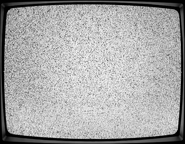 estática de televisión: televisión analógica retro tech ruido blanco - estática de televisión fotografías e imágenes de stock