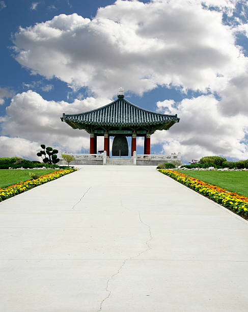 istock Pagoda set in Beautiful Nature background 92102916