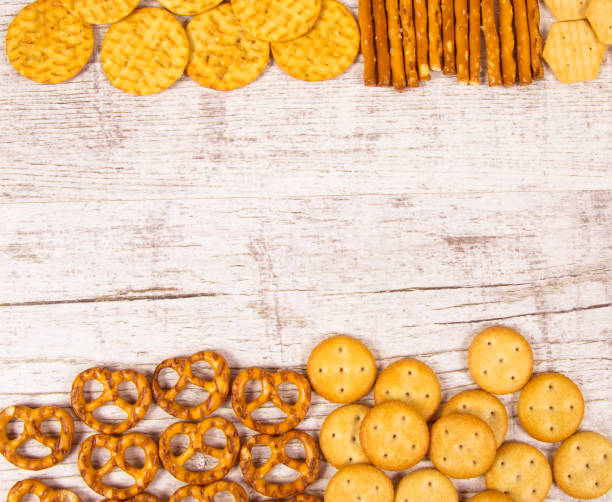 istock Mix of snacks : pretzels, crackers, cookies. 921029780