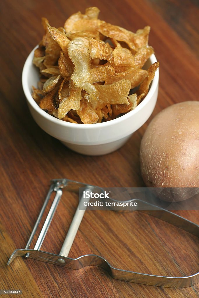 crispy french fries; home-made  Peel - Plant Part Stock Photo
