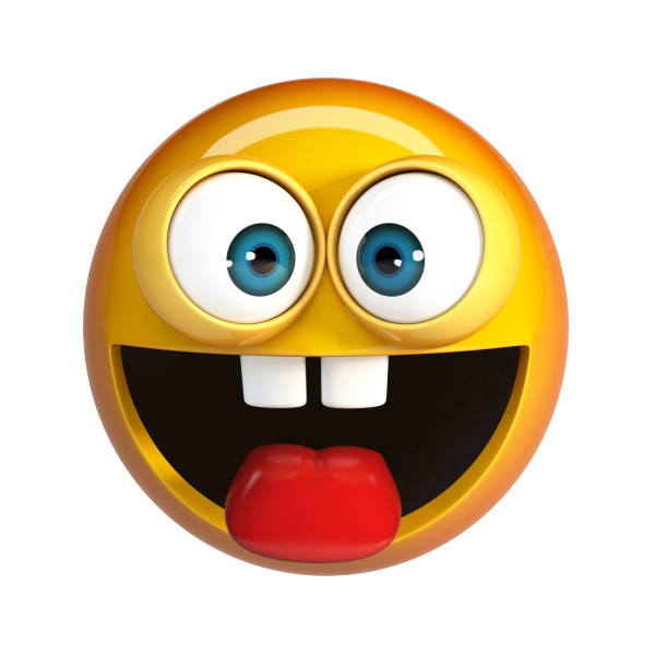 istock Crazy emoji isolated on white background, silly face emoticon. 921032002