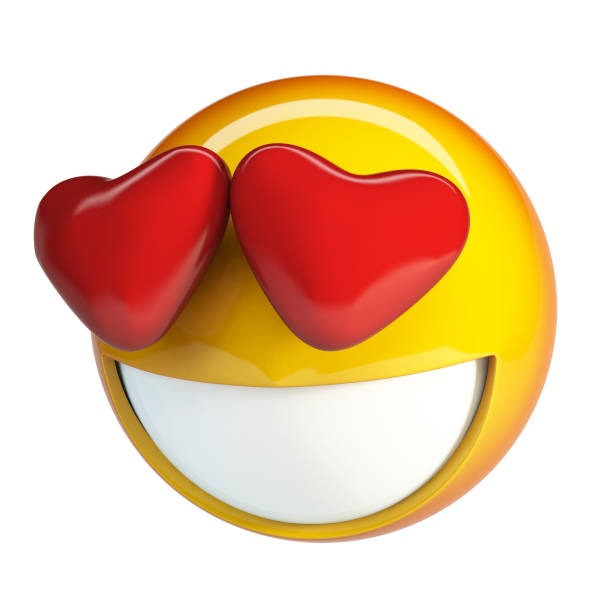 istock Falling in love emoticon with heart shaped eyes. 921032244