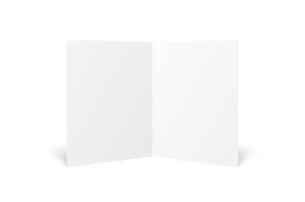 Vector illustration of Vector blank white twofold leaflet opened