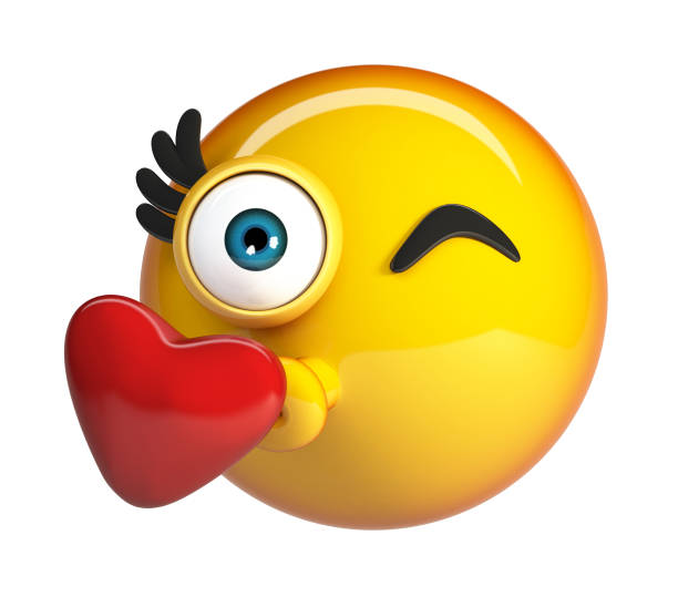 Kissing Emoji Stock Photo - Download Image Now - Kissing, Emoticon, Three  Dimensional - iStock