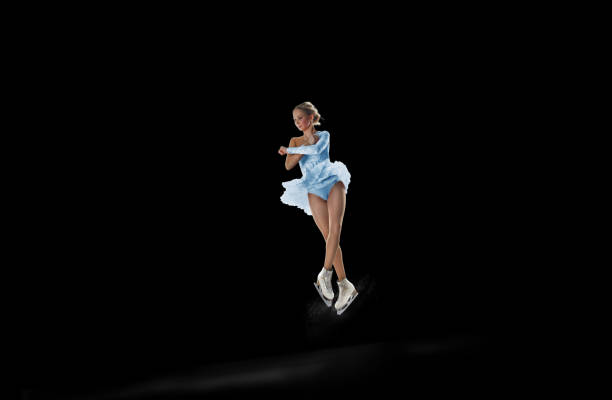 figure skater isolated on black