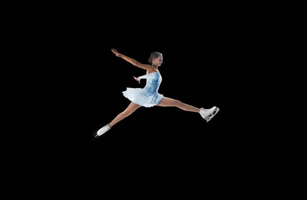 figure skater isolated on black sport photo figure skating stock pictures, royalty-free photos & images