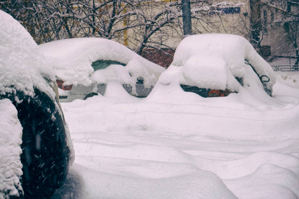 istock Cars buried in snow after blizzard 921035444