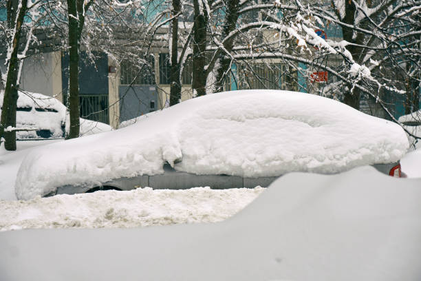 istock Car buried in snow after blizzard 921035522