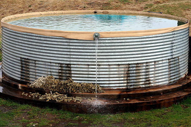 Corrugated Iron Dam stock photo