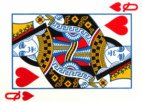 This reversible playing card back design features an African bird, the crowned crane.