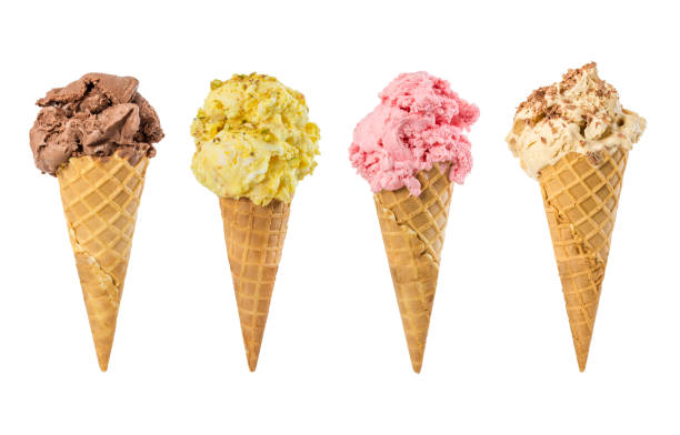 istock Set of ice cream in waffle cone 921045854