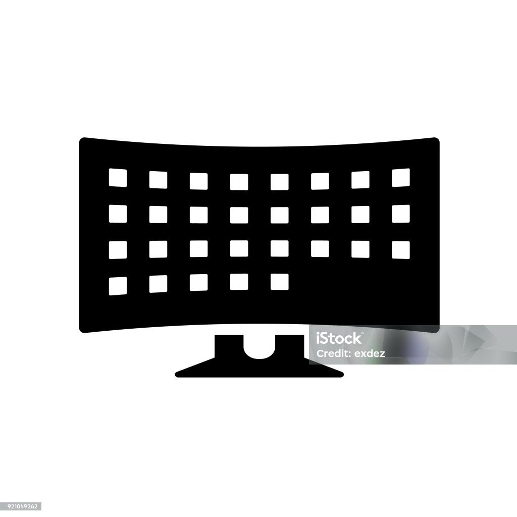 Curved Display Vector Curve Display Stock Illustration - Download Image Now - Computer ...