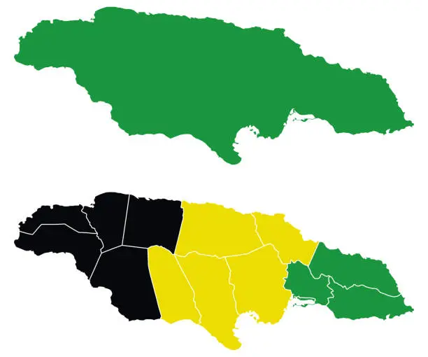 Vector illustration of Shape of Jamaica