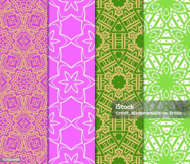 Set Of Seamless Geometric Patterns Idea For Creative Design Vector ...