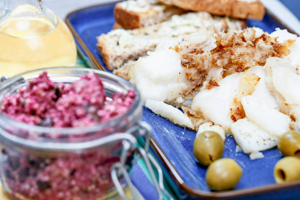 istock Roasted cod fillet with quinoa salad with beetroot and chia seeds 921055208