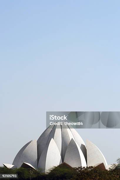 Lotus Temple Of New Delhi India Stock Photo - Download Image Now - Lotus Temple - New Delhi, Architecture, Blue