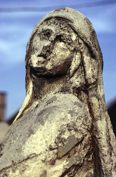 Ancient ruin bust of person posing