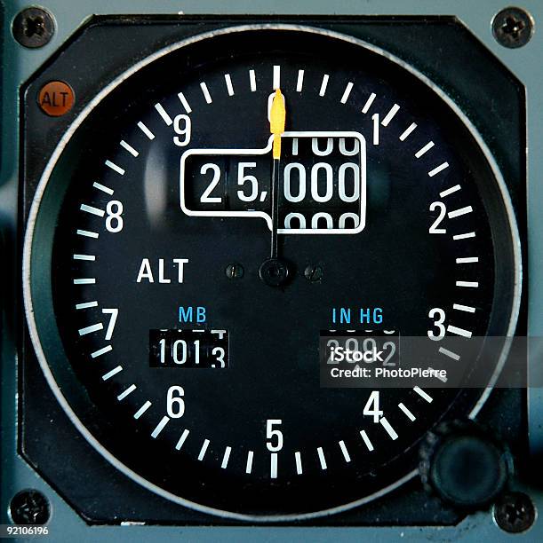 Foto de Aeronave Altimeter e mais fotos de stock de Mostrador de altitude - Mostrador de altitude, Branco, Cabine de Piloto de Avião