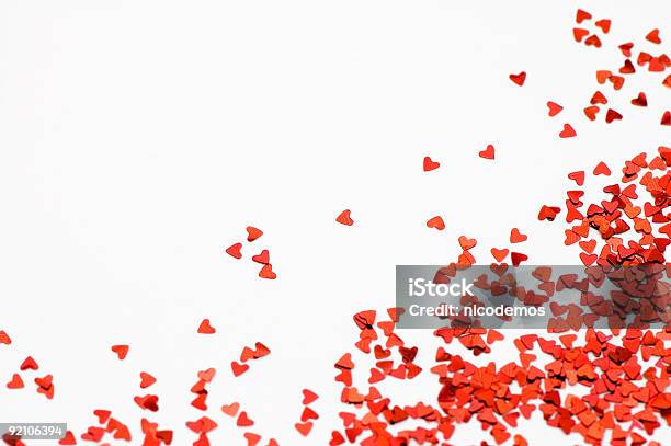 Loving Hearts Confetti Stock Photo - Download Image Now - Heart Shape, Confetti, Red