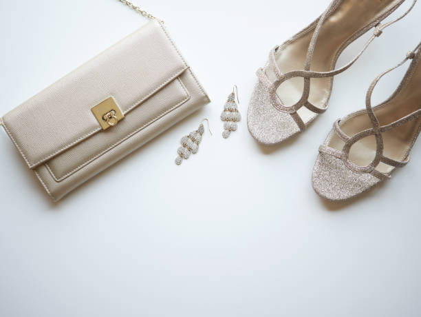istock Flat lay woman accessories, elegant items withe cosmetic and mobile phone. isolated. 921065086