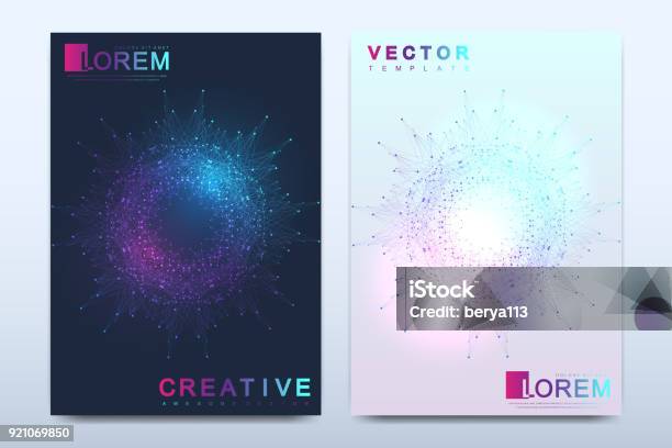 Modern Vector Template For Brochure Leaflet Flyer Cover Catalog Magazine Or Annual Report In A4 Size Business Science And Technology Design Book Layout Presentation With Mandala Card Surface Stock Illustration - Download Image Now