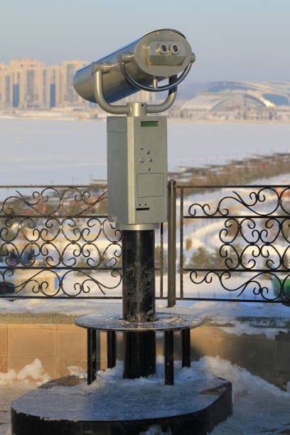 istock Stationary panoramic binoculars in the winter city 921077448