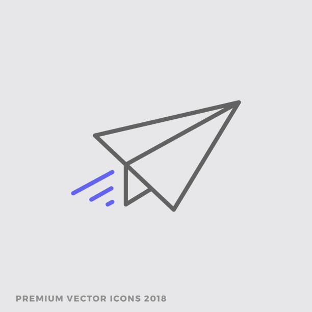 paper plane modern premium vector icon. koncepcja projektu symbolu uruchamiania - origami action vector design stock illustrations