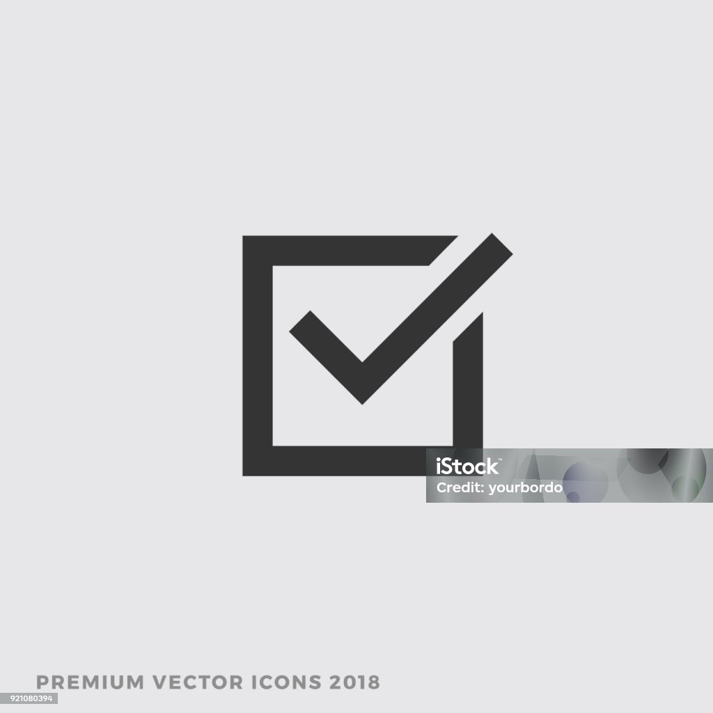 Check Box Icon, Vector Vote Yes Sign Check Mark stock vector