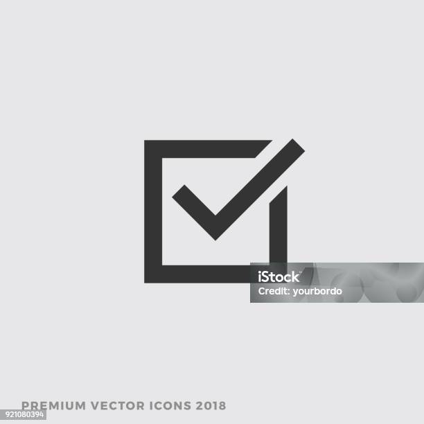 Check Box Icon Vector Vote Yes Sign Stock Illustration - Download Image Now - Check Mark, Icon Symbol, Box - Container