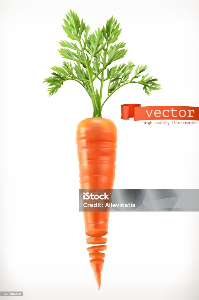 Carrot. Vegetable 3d vector icon Carrot stock vector