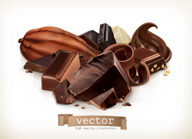 istock Chocolate bars, candy, slices, shavings and pieces, vector illustration isolated on white 921081338