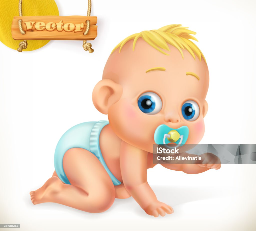 Cute Kid Baby 3d Vector Icon Stock Illustration - Download Image Now - Baby  - Human Age, Three Dimensional, Pacifier - iStock