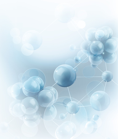 Molecules and atoms. Science vector background